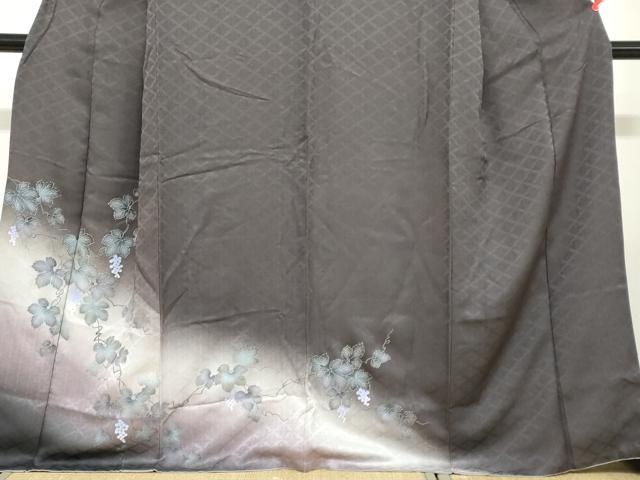 平和屋着物●訪問着　葡萄蔦の葉文　暈し染め　金彩　正絹　逸品　DABC2707ud_3