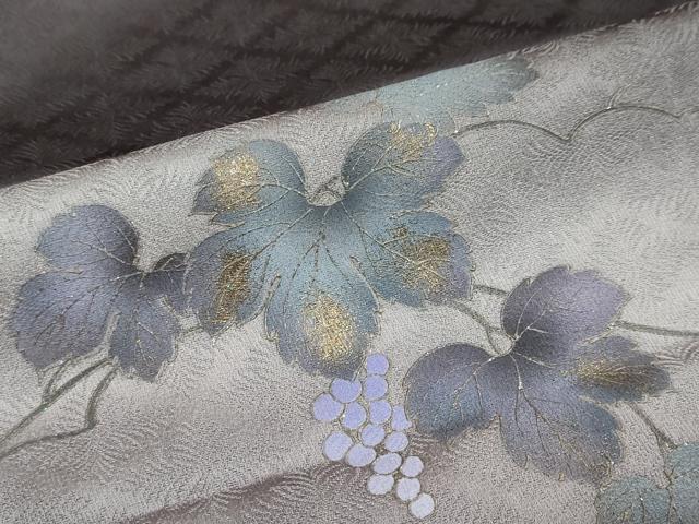 平和屋着物●訪問着　葡萄蔦の葉文　暈し染め　金彩　正絹　逸品　DABC2707ud_7