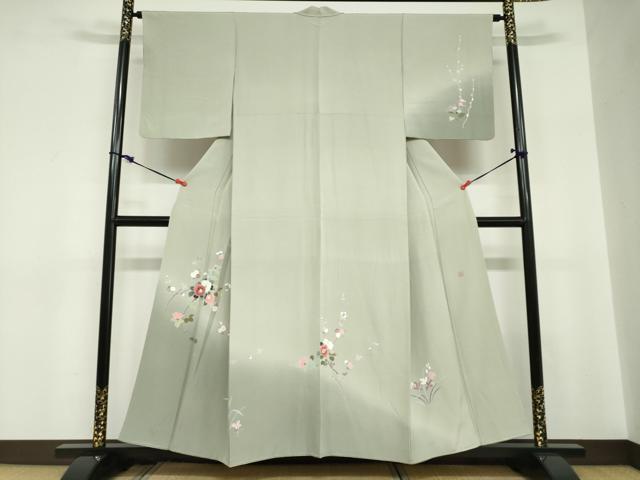 平和屋着物●訪問着　友禅　作家物　草花文　暈し染め　正絹　逸品　DABC2711ud