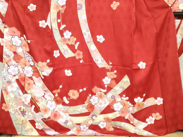 平和屋着物●豪華振袖　駒刺繍　熨斗草花文　金彩　正絹　逸品　DABC2738ud_3