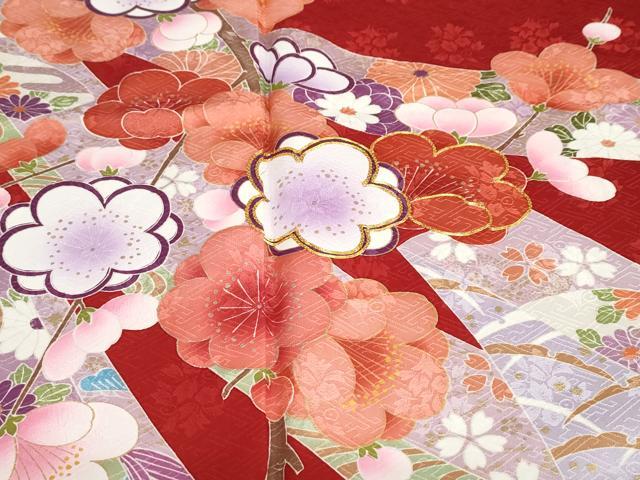 平和屋着物●豪華振袖　駒刺繍　熨斗草花文　金彩　正絹　逸品　DABC2738ud_5