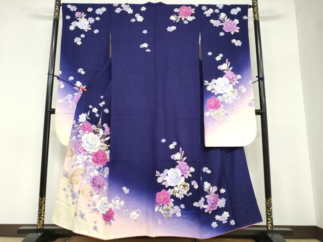 平和屋着物●豪華振袖　草花文　暈し染め　金彩　銀通し地　やまと誂製　正絹　逸品　DABC2763ud 29,575円
