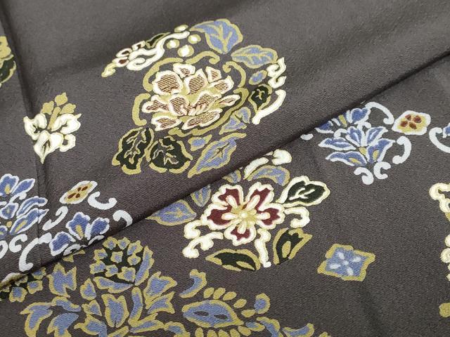 平和屋着物●訪問着　竹屋町刺繍　洋花文　金彩　正絹　逸品　DABC2788ud_6