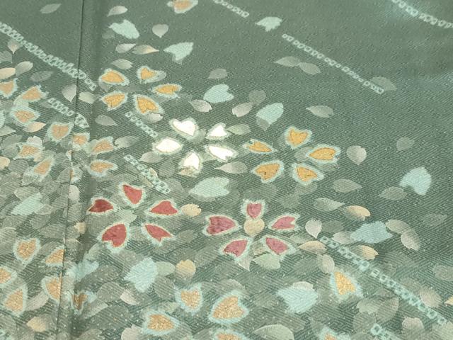 平和屋着物●訪問着　駒刺繍　絞り　舞桜文　金彩　正絹　逸品　DABC2789ud_5