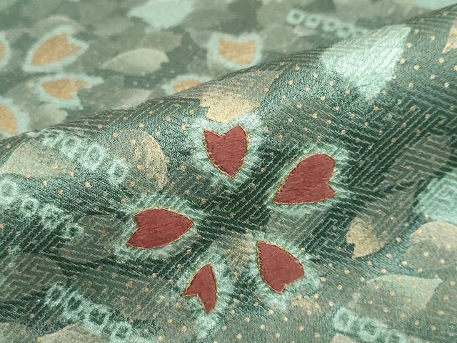 平和屋着物●訪問着　駒刺繍　絞り　舞桜文　金彩　正絹　逸品　DABC2789ud_7