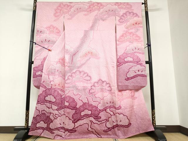 平和屋着物●豪華振袖　総絞り　松文　暈し染め　三越扱い　正絹　逸品　DABC2803ud