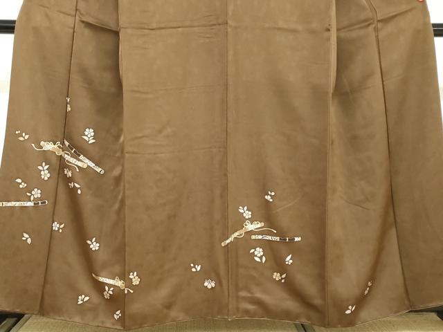 平和屋着物●訪問着　楽器草花文　金彩　正絹　逸品　DABC2897ud_3
