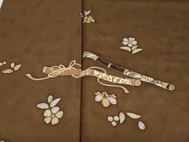平和屋着物●訪問着　楽器草花文　金彩　正絹　逸品　DABC2897ud_5