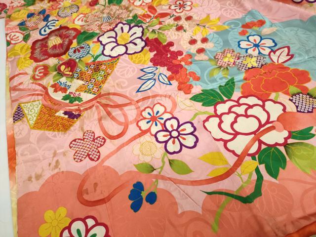 平和屋本店●アンティーク　大正ロマン　振袖　駒刺繍　吉祥草花文　金銀糸　正絹　逸品　DABC2932ud_4