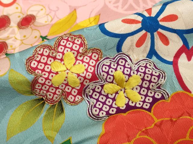 平和屋本店●アンティーク　大正ロマン　振袖　駒刺繍　吉祥草花文　金銀糸　正絹　逸品　DABC2932ud_7