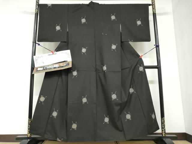 平和屋着物○本場大島紬 古代染色純泥染 9マルキ 地空き でんでん太鼓 