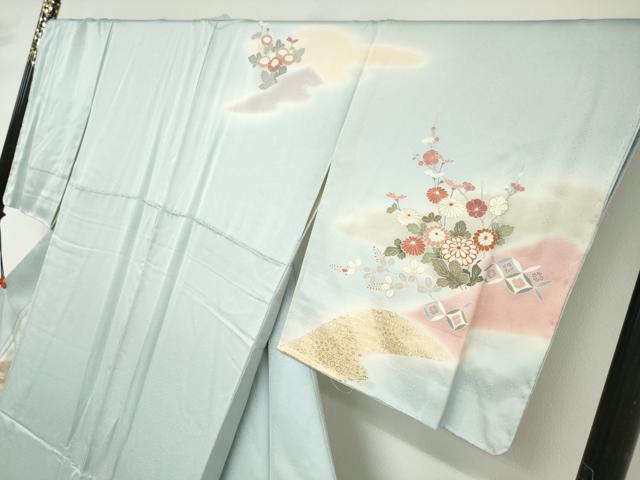 平和屋着物●創業460年・千總　訪問着　駒刺繍　流水草花籬文　金彩　正絹　逸品　未使用　DABC2992ud_2