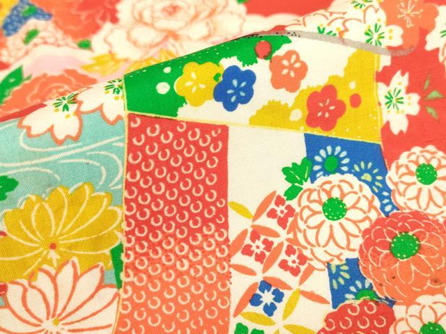 平和屋着物●アンティーク　大正ロマン　長襦袢　袷　御所車吉祥花文　正絹　逸品　DABC3052az_5