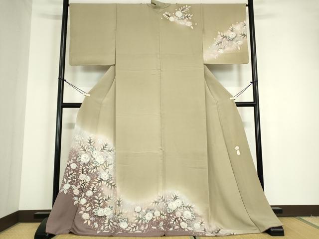 平和屋着物●訪問着　作家物　絞り　辻が花　暈し染め　ロング丈　正絹　逸品　DABC3197az 平和屋着物○訪問着 作家物 絞り 辻が花 暈し染め ロング丈 正絹 逸品