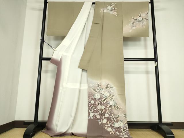 平和屋着物●訪問着　作家物　絞り　辻が花　暈し染め　ロング丈　正絹　逸品　DABC3197az_1