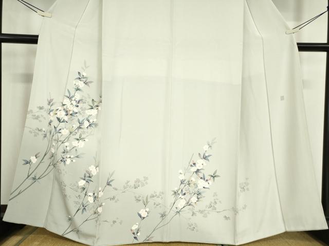 平和屋着物●訪問着　友禅　作家物　枝花文　正絹　逸品　DABC3405az_3
