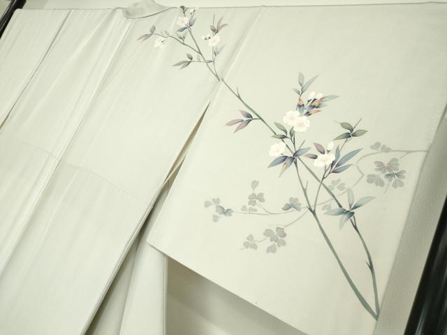 平和屋着物●訪問着　友禅　作家物　枝花文　正絹　逸品　DABC3405az_2