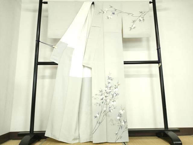 平和屋着物●訪問着　友禅　作家物　枝花文　正絹　逸品　DABC3405az_1