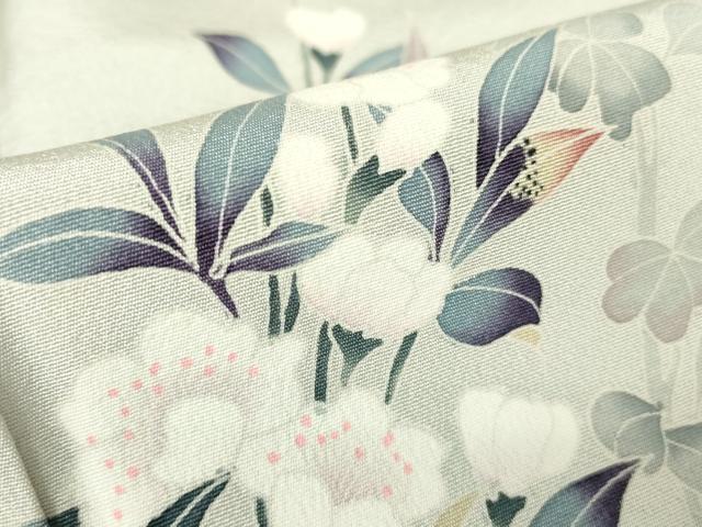 平和屋着物●訪問着　友禅　作家物　枝花文　正絹　逸品　DABC3405az_6