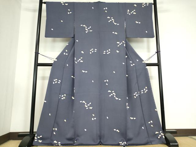 平和屋着物●上質な小紋　舞桜文　金彩　正絹　逸品　DABC3411az_1