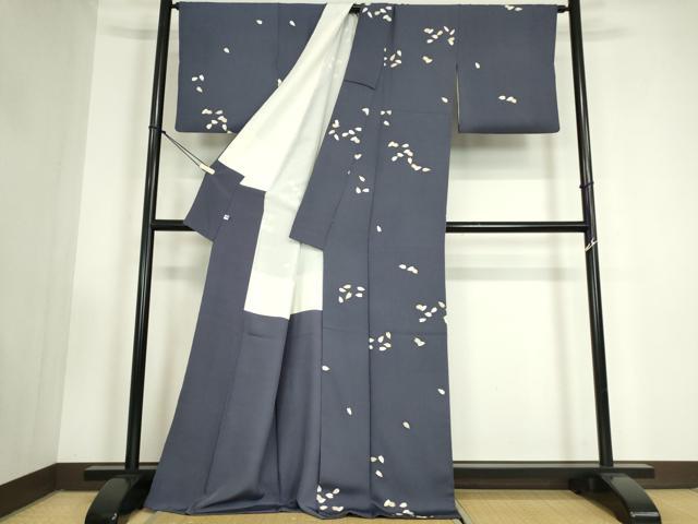 平和屋着物●上質な小紋　舞桜文　金彩　正絹　逸品　DABC3411az_2
