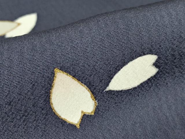 平和屋着物●上質な小紋　舞桜文　金彩　正絹　逸品　DABC3411az_5