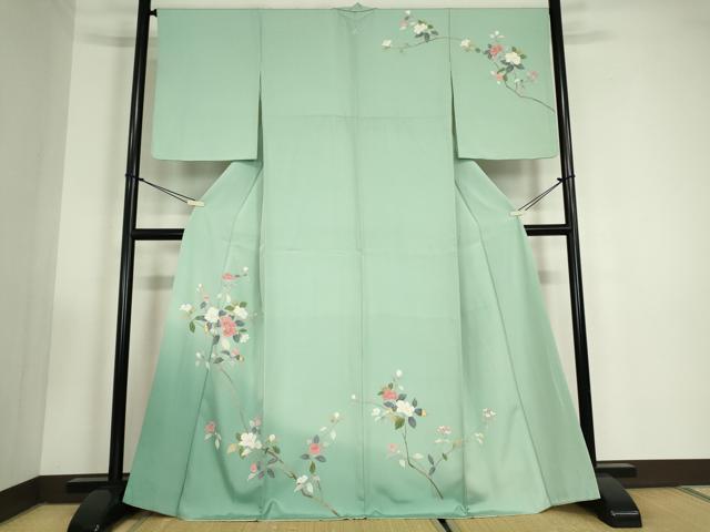 平和屋着物▽上質な紬　単衣　草花文　正絹　逸品　AABC4099fy 平和屋着物▽上質な紬 単衣 草花文 正絹 逸品 AAAZ9021fyの通販はau