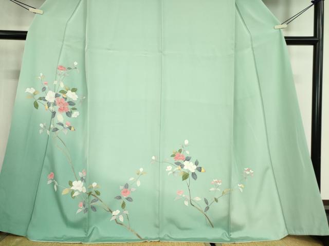 平和屋着物●訪問着　友禅　枝花文　暈し染め　正絹　逸品　DABC3426az_3