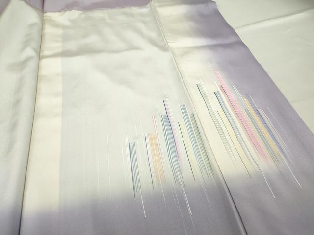 平和屋着物●訪問着　作家物　刺繍　変わり縞　銀糸　正絹　逸品　DABC3513az_8