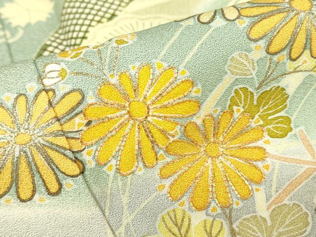 平和屋着物●創業460年・千總　訪問着　駒刺繍　霞花文　暈し染め　金彩　小田急百貨店扱い　正絹　逸品　DABC3537az