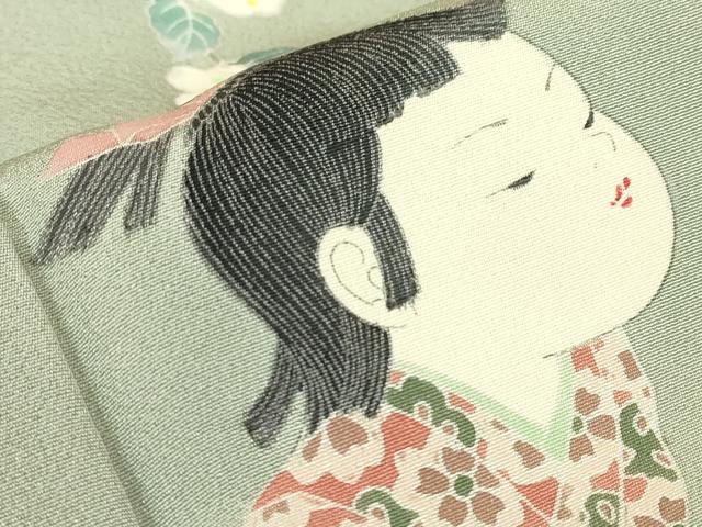 平和屋着物●訪問着　友禅　作家物　童子遊び　正絹　逸品　DABC3577az 平和屋着物○訪問着 友禅 作家物 童子遊び 正絹 逸品 DABC3577az