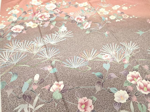平和屋着物●訪問着　友禅　枝花文　暈し染め　正絹　逸品　DABC3639az_4
