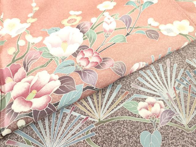 平和屋着物●訪問着　友禅　枝花文　暈し染め　正絹　逸品　DABC3639az_5