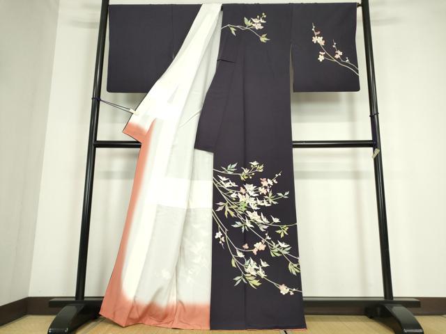平和屋着物●訪問着　友禅　枝花文　正絹　逸品　DABC3643az_1