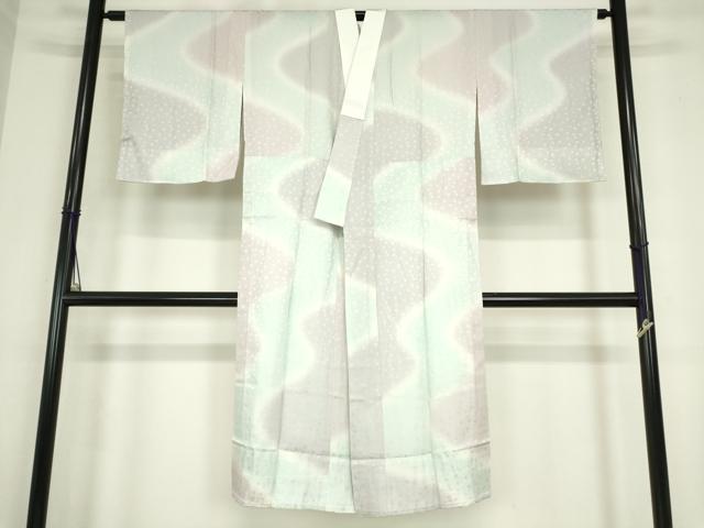 和屋着物●長襦袢　単衣　花尽くし地紋　暈し染め　正絹　逸品　未使用　DABC3764az