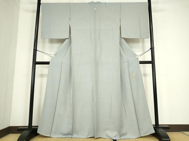 平和屋着物●本草木染作家　瑞寶　色無地　紋意匠　秘色色　三越扱い　正絹　逸品　DABC3791az_1