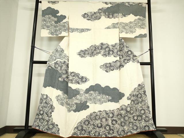 平和屋着物●訪問着　総絞り　型染　雲取花文　正絹　逸品　DABC3797az 38,025円