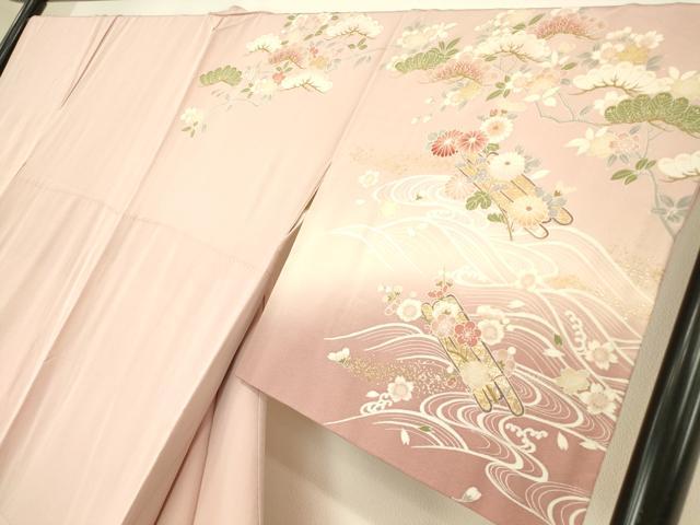 平和屋着物●訪問着　花筏文　暈し染め　金彩　正絹　逸品　DABC3807az_2