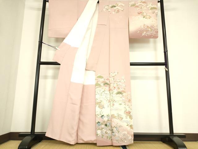 平和屋着物●訪問着　花筏文　暈し染め　金彩　正絹　逸品　DABC3807az_1