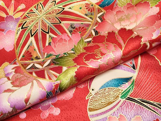 平和屋着物[]七五三　女の子　３歳　祝着　三つ身　駒刺繍　鴛鴦鞠花文　金彩　逸品　DABC5005ma