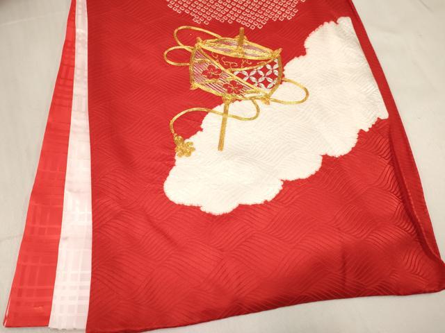 平和屋着物[]お宮参り　女の子　祝着　産着　初着　のしめ　駒刺繍　絞り　糸車花文　逸品　DABC5018ma_7