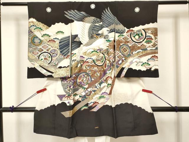 平和屋着物[]お宮参り 男の子 祝着 産着 初着 のしめ 鷹 鷲 熨斗吉祥文 