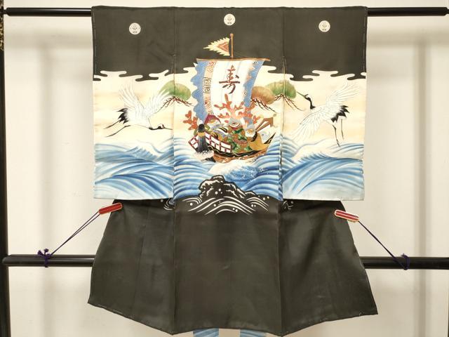 平和屋着物[]お宮参り 男の子 祝着 産着 初着 のしめ 肌襦袢付き 駒