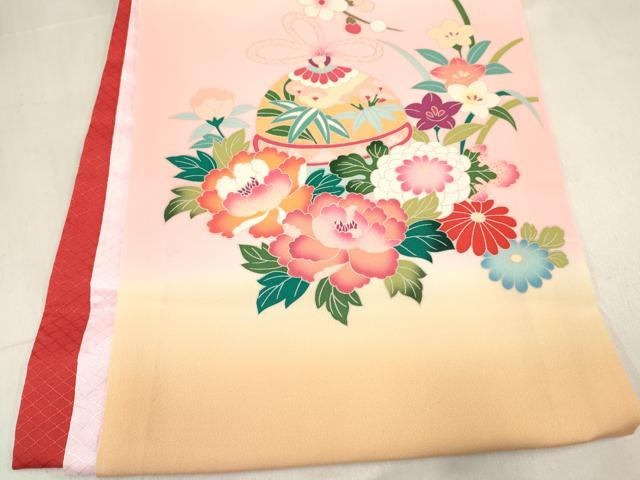 平和屋着物[]お宮参り　女の子　祝着　産着　初着　のしめ　鞠花文　暈し染め　箱付き　逸品　未使用　DABC5107ma_7
