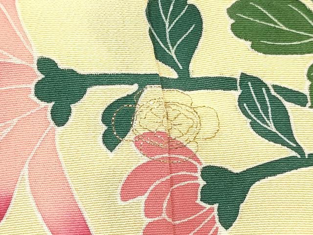 平和屋着物[]七五三　女の子　７歳　祝着　四つ身　長襦袢(無双仕立て)セット　友禅　作家物　牡丹花文　暈し染め　逸品　DABC5149ma_3