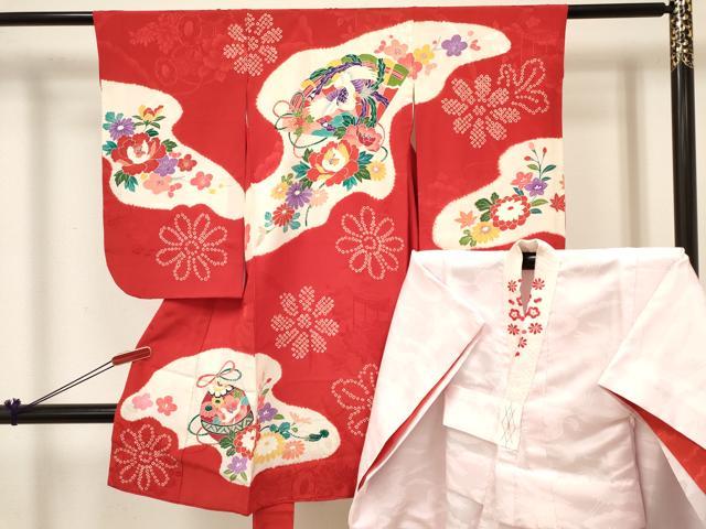 平和屋着物[]七五三 女の子 3歳 祝着 三つ身 長襦袢(袷・半衿刺繍 