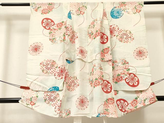 平和屋着物＊夏物　七五三　女の子　３歳　祝着　三つ身　絽　源氏車花文　逸品　DABC5288ma 25,350円