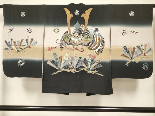 平和屋着物[]七五三　男の子　祝着・羽織・行灯袴・小物セット　兜松文　暈し染め　逸品　DABC5307ma_6