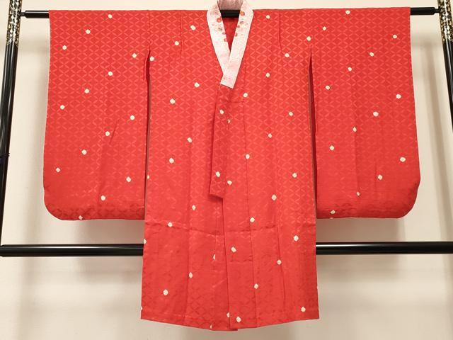 平和屋着物[]女の子　子供　長襦袢　無双仕立て　七宝文　半衿刺繍　逸品　DABC5325ma