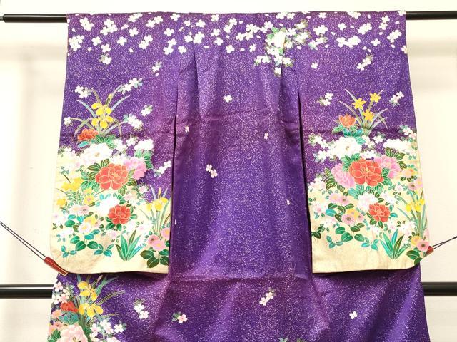 平和屋着物[]七五三　女の子　７歳　祝着　四つ身　牡丹花文　金銀彩　逸品　DABC5459ma_2